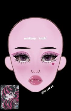 Draculaura Makeup, Monster High Makeup, Makeup Charts, Drag Make-up, Anime Makeup, Cute Eye Makeup, Graphic Makeup