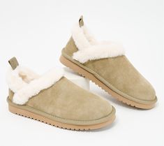 Whether you're gearing up to grab coffee, headed to your local shopping mall, or making a quick trip to the grocery store, these fur-lined slip-ons will keep your feet cozy, warm, and comfy throughout the day. From Koolaburra by UGG. Koolaburra By Ugg, Liner Socks, Slip Ons, Shopping Mall, Grocery Store, 4 H, Faux Fur, Fashion Shoes, Slippers