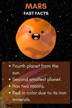 an orange planet with the words mars on it's front and back side,