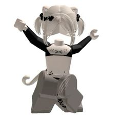 a white and black robot with arms outstretched