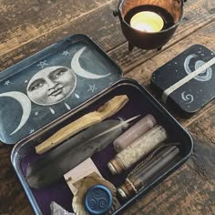 Altoid Altar, Tin Box Crafts, Youtube Schedule, Altoid Wallet, Tin Wallet, Mint Tin Crafts, Craft Aesthetic, Altoids Wallet, Pagan Gifts