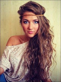 Boho hair style Bohemian Hairstyles, Haircuts For Long Hair, Hair Envy, Long Hair Cuts, Love Hair, Beach Waves, Headband Hairstyles