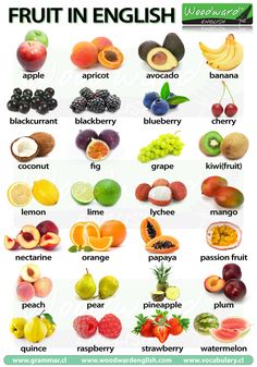 fruit in english with pictures of different fruits