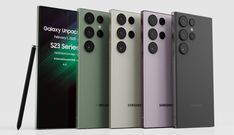 four different models of the new samsung galaxy note 10 and s9 are shown in three colors