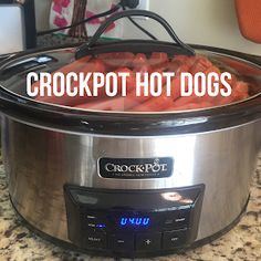 the crockpot hot dogs are ready to be cooked in the slow cooker