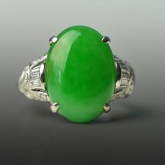 Antique Imperial Jade Platinum Ring 2 Chinese Jade, Cabochon Jewelry, Natural Jade, Ancient Chinese, Art Stuff, Stone Jewelry