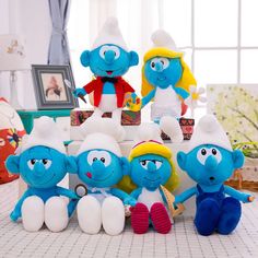 Peluche schtroumpf Anime Kawaii Cartoon Plushies, Plushies Aesthetic, Childrens Christmas Gifts, Toys Cartoon, Aesthetic Cartoon, The Smurfs, Children Cartoon, Children's Day Gift, Crochet Plush