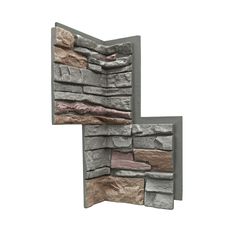 a stone wall with two different colors on it