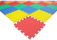 the floor mat is made up of different colors