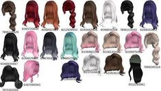 many different colored wigs with long hair