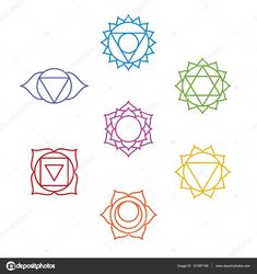 Meditation Vector, Art Chakra, Chakra Tattoo, Yoga Symbols, The Seven Chakras, Chakra Symbols, Chakra Art, Seven Chakra, Seven Chakras