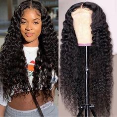 80. Wet And Wavy Human 20 Inch Lace Wig Deep Wave Lace Front Wigs, Human Lace Wigs, Glueless Wigs, Long Hair Color, Wave Wig, Curly Human Hair Wig, Lace Closure Wig, Frontal Wig, Bleached Hair