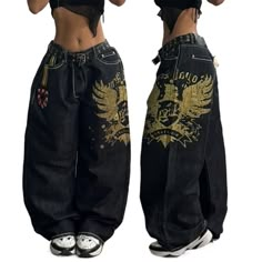 Jinkos Jeans, How To Make The Waist Bigger On Jeans, Streetwear Outfits Women, Affliction Pants, Super Baggy Pants, Cool Outfits For School, Baggy Skirt, Baggie Jeans, Swag Pants