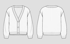 the front and back view of a sweater