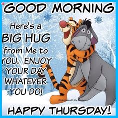 winnie the pooh and tigger hug for good morning