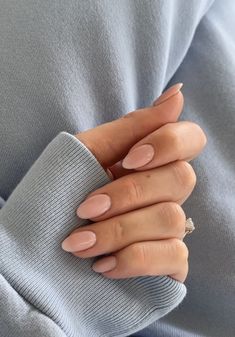 Fall Nails Clean Girl, Clean Girl Autumn Nails, Effortless Neutral Long Sleeve Top, Neutral Nails Fall 2024, Nuetral Almond Nail, Navy Blue Nails, Inner Beauty, Classy Nails, Nails On Fleek