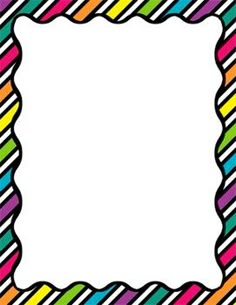 a colorful striped frame with a white background and black border on the bottom, as well as an empty space in the middle