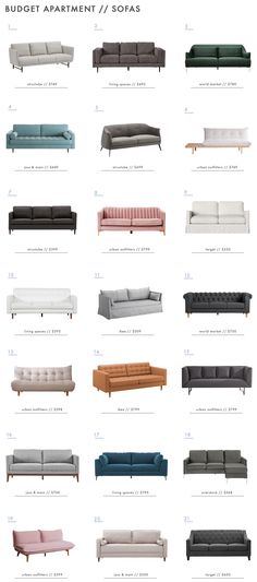 the different types of sofas and chairs