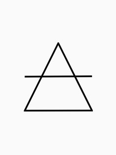 a black and white photo of a triangle with two lines in the middle, on a white background