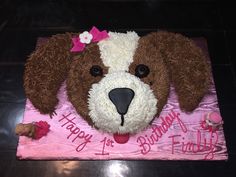 (paid link) puppy birthday cakes Cake Kids, Puppy Birthday Parties, Puppy Cake, Dog Birthday Cake, Dog Cakes, Birthday Cake Recipe