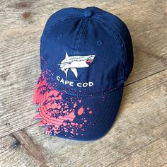 Cape Cod Shark Bite Baseball Hat Shark Hat, Cape Cod Beaches, Shark Design, Capes For Kids, Shark Bites, White Sharks, Great White Shark, Great White, Crew Sweatshirts