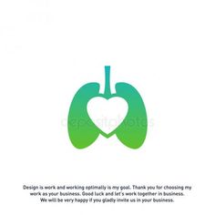 the lungs are green and white with a heart on it's side, as well as