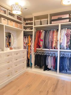 the closet is full of clothes and other items