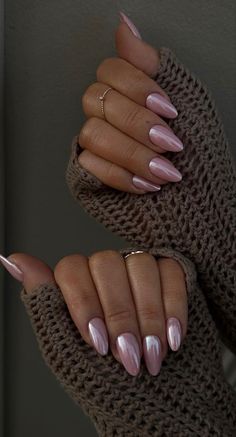 Chrome Nail Colors, Pink Chrome Nails, Colorful Nails, Classy Nails, Valentine's Day Nails, Chrome Nails, Perfect Nails, Nail Arts, Holiday Nails