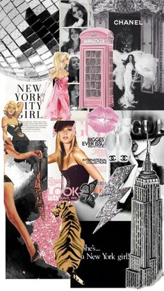 collage of fashion and models in new york city, ny with the empire building