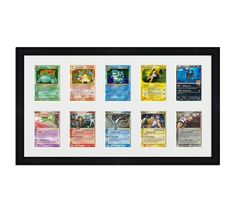 Framed Card Display for cards in sleeves in a 2x5 layout with a white background and black frame Umbreon And Espeon, Magic Cards