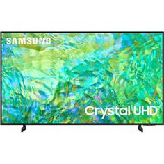 the samsung smart tv is shown with crystal uhd on it's display screen