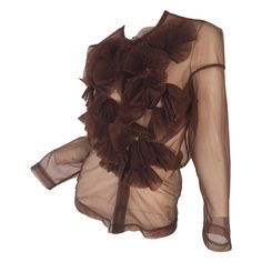 Dream Wishlist, Vintage Designer Bags, Rei Kawakubo, Brown Top, Aesthetic Clothes, High Fashion, Fashion Show, Ruffle Blouse, Street Style