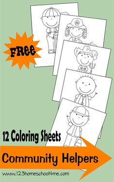 the free coloring sheets for community helpers