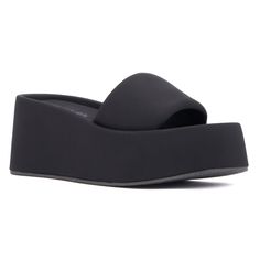 Step into comfort and style with the Uproar wedge sandal, crafted for effortless wearability. Boasting a padded footbed and upper, this sandal ensures all day comfort without compromising on fashion. Its slide silhouette offers convenience, while the square toe shape adds a modern twist to your ensemble. Whether you're running errands or enjoying a casual outing, the Uproar wedge sandal combines comfort and chic, making it a versatile choice for your warm weather wardrobe. Women Wedges, Olivia Miller, Black Strappy Sandals, Footbed Sandals, Black Wedge Sandals, Open Toe Shoes, Black Sandals Heels, Sandals Women, Womens Wedges