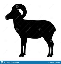 the silhouette of a ram on a white background