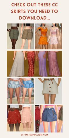 several different types of skirts with text that reads, check out these c skirts you need to