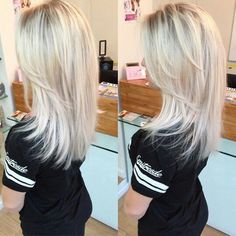 .... Ultra Blonde Hair, Medium Length Blonde Hair With Layers, Platinum Blonde Hair, Hair Color And Cut, Platinum Blonde