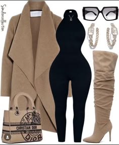 Boots Outfit Black Women, Tan Boots Outfit, Outfit Black Women, Tan Boots, Classy Work Outfits, Classy Casual Outfits, Tag Someone Who, Cute Everyday Outfits, Baddie Outfits Casual