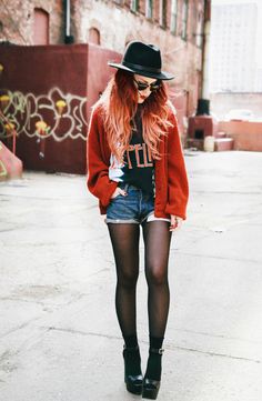 Polished-to-Perfection Clothes Layering, Witchy Lifestyle, Bohemian Punk, Edgy Hipster, Shorts Levis, No Quarter, Fire Hair, Womens Fashion Casual Outfits