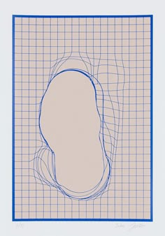 a drawing of a person's head in blue lines