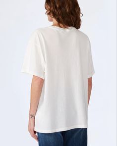 SLVRLAKE presents 'American Made', the ultimate white tee collection. Crafted from a unique open-end yarn for an authentic vintage look and feel. Designed for a relaxed over sized fit borrowed from the boys. White Relaxed Fit Top, Oversized White Organic Cotton Top, Relaxed White Short Sleeve T-shirt, White Relaxed Fit Organic Cotton T-shirt, Relaxed White Organic Cotton Tops, Relaxed White Cotton Top, White Organic Cotton Relaxed Fit T-shirt, Off White Relaxed Fit Tops For Everyday, Oversized White T-shirt