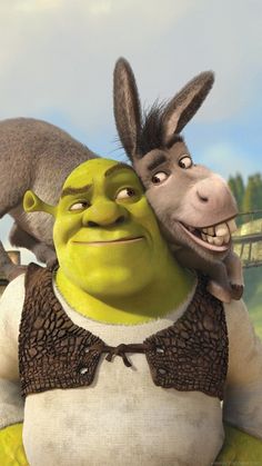 shrat and donkey from shrap's animated movie, shramk