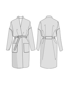 RIGA coat - sewing pattern with detailed instructions - Sewing Patterns at Makerist Coat Sewing, Oversize Coat, Raincoat Outfit, Flat Drawings, Coat Pattern Sewing, Knee Length Coat, Flat Sketches, Jacket Pattern Sewing, Coat Outfit