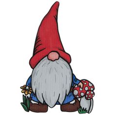 an image of a gnome with mushrooms