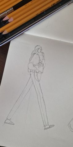 a pencil drawing of two people standing next to each other, one is hugging the other