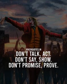 the joker movie quote with an image of a man holding his arms out in front of him