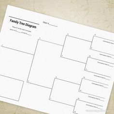 a family tree diagram on top of a piece of paper