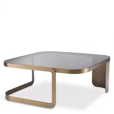 a table with a glass top and metal frame on the bottom, against a white background