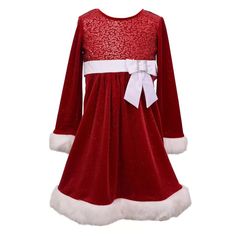 Bonnie Jean Nwt Size Girl Red White Santa Dress Christmas Sequin Sparkle Size 4 Product Features * Crewneck * Long Sleeves * Faux Fur Trim * Velvet Fabric With Sequin Accents Fabric & Care * Polyester, Spandex * Machine Wash * Imported Christmas Clothes For Girls, Girls Santa Dress, Candy Cane Dress, White Christmas Dress, Tafetta Dress, Aladdin Birthday Party, Stretch Velvet Dress, Velvet Holiday Dress, Girls Christmas Dress