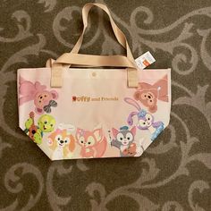 Large Size With 2 Sets Of Strap For Shoulder Carry Or Handle Carry. Last Pic Is Only To Show Size Difference Between Small And Large Bag (Small Bag Separately Listed). Second To Last Pic Shows Size Compared To A Standard 8.5x11 Sheet Of Paper. Will Ship Folded. Nwt Authentic Hong Kong Disneyland Duffy And Friends Reusable Tote Bag Large Disney Tote Bag, Duffy And Friends, Disney Tote Bags, Hong Kong Disneyland, Disney Bag, Size Difference, Large Bag, 2 Set, Sheet Of Paper